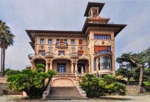 finestre, scalinata, alberi, villa, cielo, porte, scale, casa, archi, palme, piante, gradini, balconi, verde, scala, palazzo, scalini, vetri, vetrate, colonne