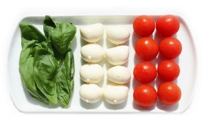 verde, rosso, pomodori, bianco, basilico, tricolore, cibo, mozzarella, bandiera, tre, mozzarelle, piatto, italia