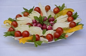 piatto, finocchi, pomodori, cibo, ravanelli, verdura, pomodorini, verdure, bianco