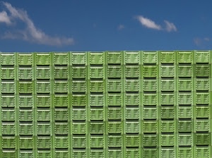 nuvole, verde, cielo, azzurro, pattern, cassette, casse, bicolore, bianco, geometrico, catasta, celeste, blu, plastica, geometrie